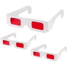 Paper 3D Secret Decoder Glasses - Spy Style Glasses - Red Red Filters Lenses-White Color Frame Secret Reveal